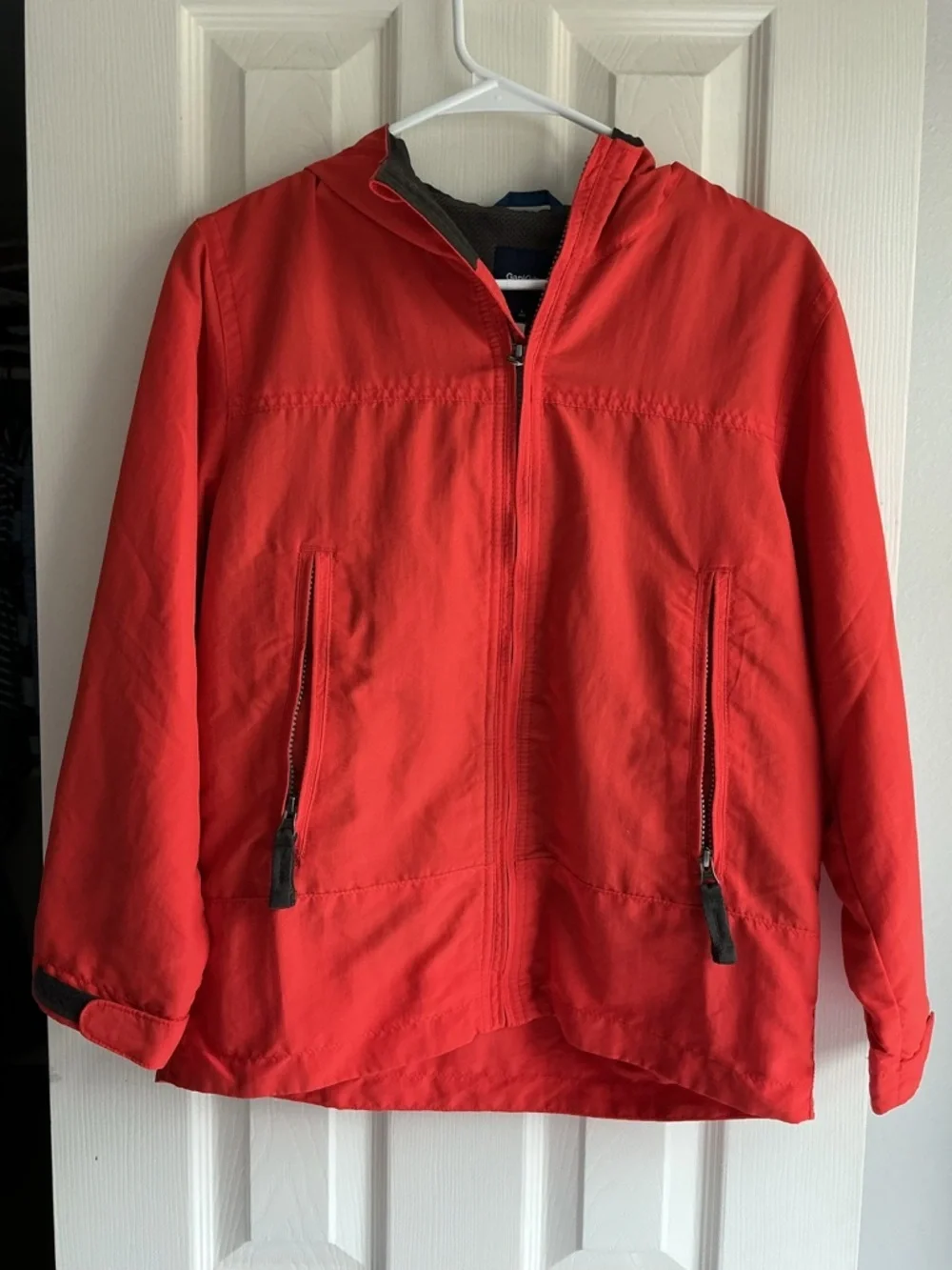 GAP Kids Red Hooded Zip Rain Jacket